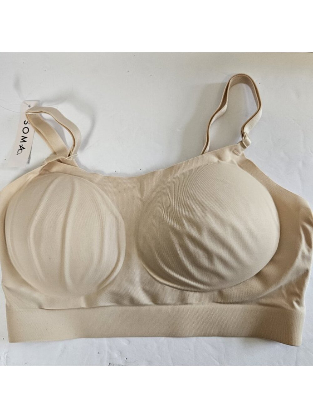 Soma Enbliss Luxe Bralette Adjustable Sz S Pale Sand Wireless Removable Pads NWT